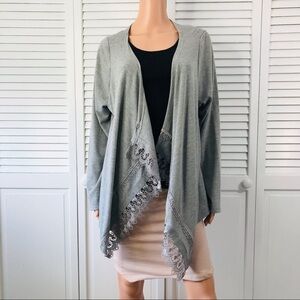 2/$50 LIVE AND LET LIVE Heather Gray Open Front Cardigan Size 1X